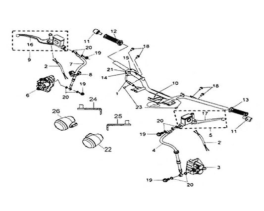 Left Brake Lever for SYM HD200EVO, OEM