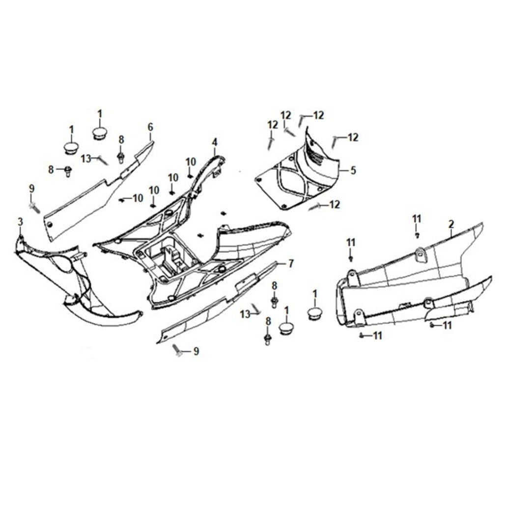 F 07 - Floor Panel / Center Cover - Cali Classic 200i