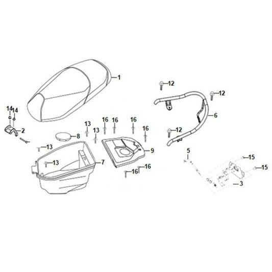 F 12 Seat / Rear Grip - Cali Classic 200i