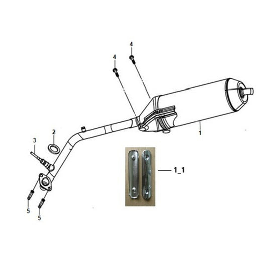 F 16 Exhaust Muffler - Cali Classic 200i