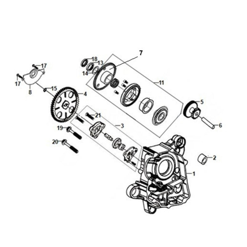 E 04 R Crank Case & Oil Pump Assy - Cali Classic 200i