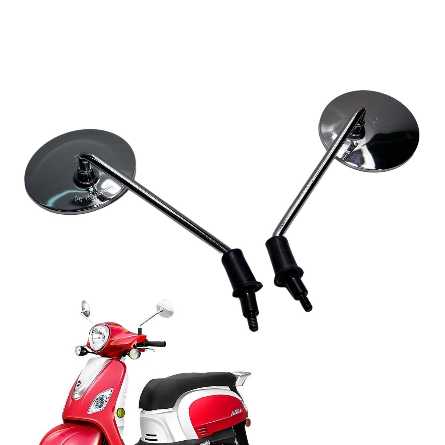 Chrome Mirrors Set for SYM Fiddle III 200i - Left & Right OEM