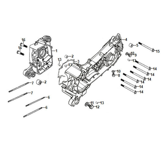 E 15 Crank Case - Lance Cali Classic 125cc