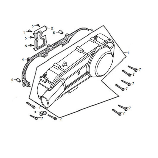 E 11 Left Crank Case Cover for Lance Cali Classic 125cc