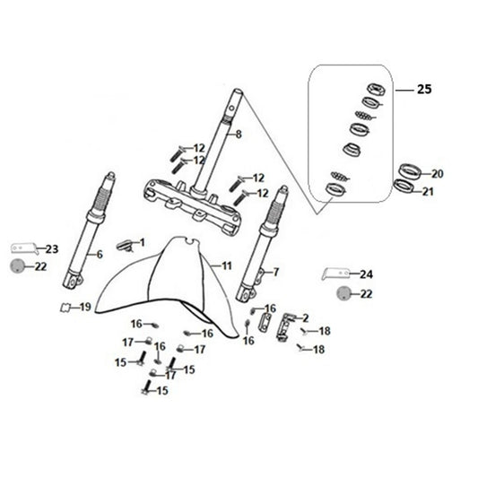 F09 Steering Stem / Front Cushion for Lance Cali Classic 125cc