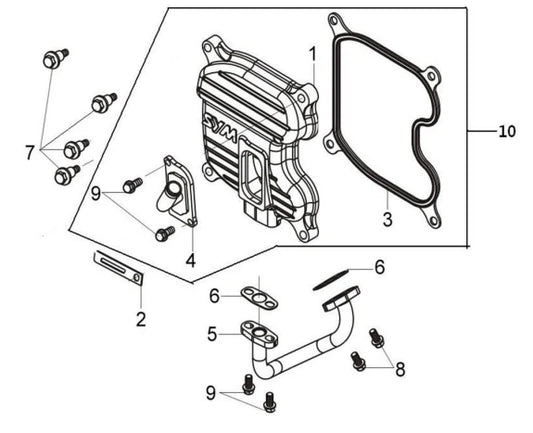 E 01 Cylinder Head Cover for Citycom S 300i Gas Scooter