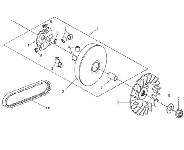 E 11 MOVABLE DRIVE FACE for SYM Citycom S 300i Gas Scooter