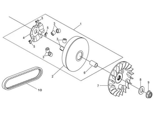 E 11 MOVABLE DRIVE FACE for SYM Citycom S 300i Gas Scooter