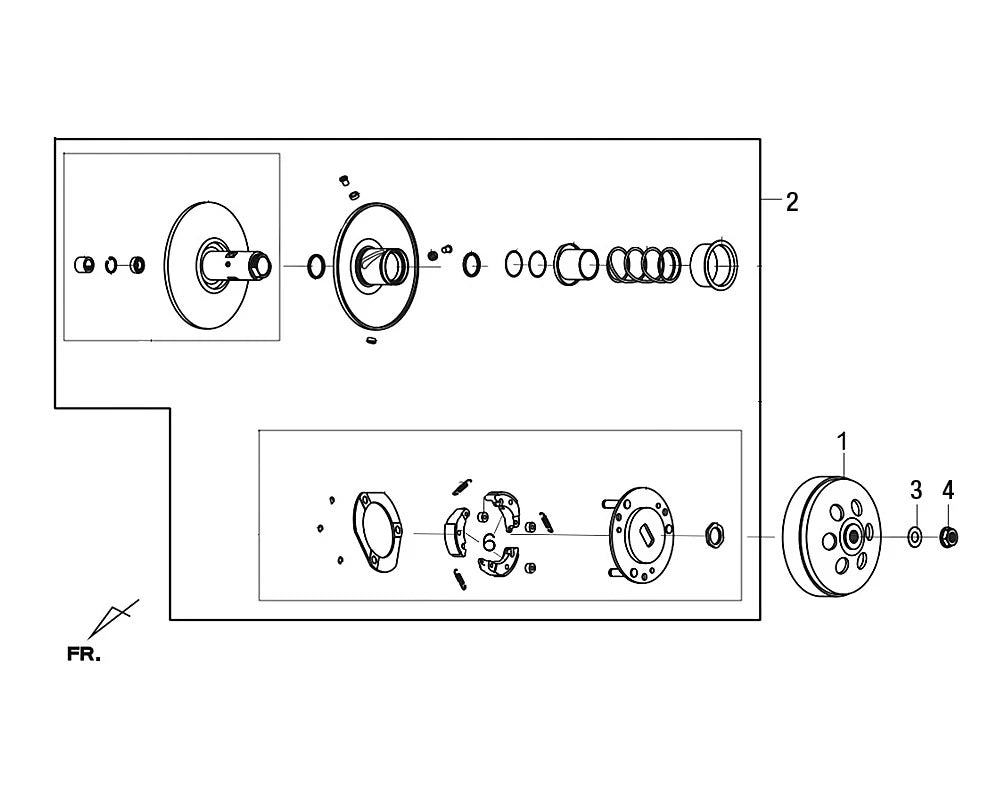 E 12 DRIVEN PULLEY ASSEMBLY for SYM Citycom S 300i Gas Scooter