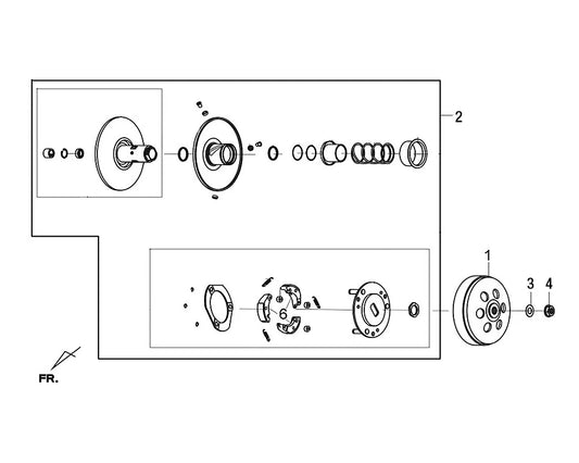 E 12 DRIVEN PULLEY ASSEMBLY for SYM Citycom S 300i Gas Scooter
