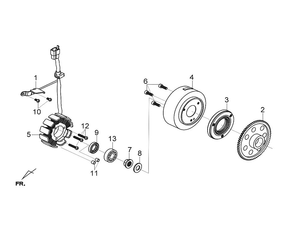 E 15 FLYWHEEL & STATOR for SYM Citycom S300i Gas Scooter