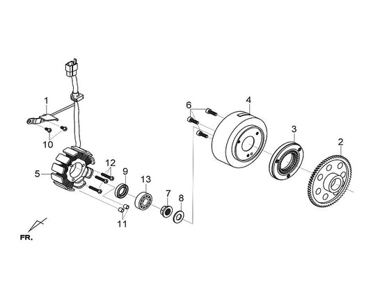 E 15 FLYWHEEL & STATOR for SYM Citycom S300i Gas Scooter