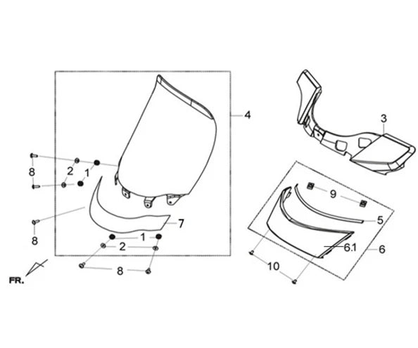 F 03 WIND SCREEN ASSEMBLY for SYM Citycom S 300i Gas Scooter