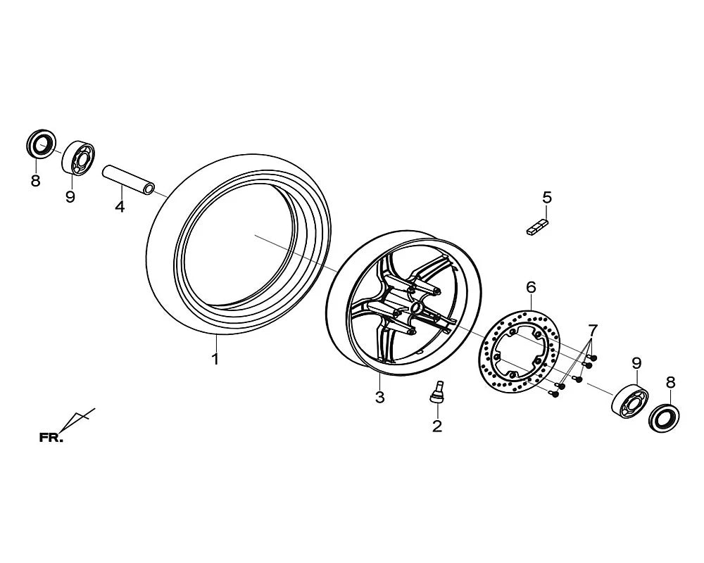 F 09 FRONT WHEEL for SYM Citycom S300i Gas Scooter
