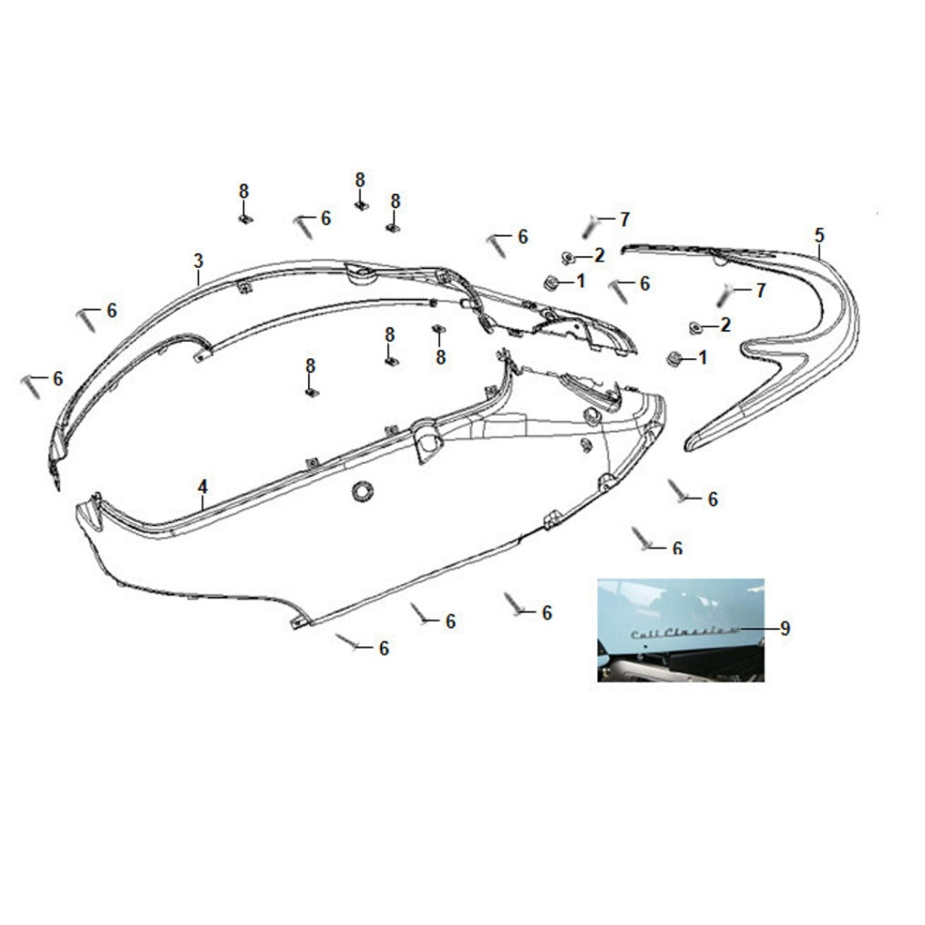 F 08 Body Cover for Lance Cali Classic 125cc