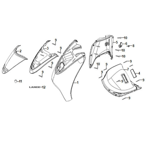 F06 Front Cover / Front Inner Box for Lance Cali Classic 125cc