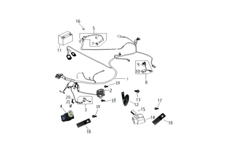 Headlight Control Unit for Royal Alloy GT150 Gas Scooter
