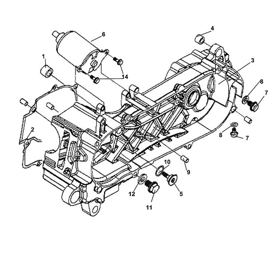 E 12 Left Crank Case - Lance Cabo 200i Diagram