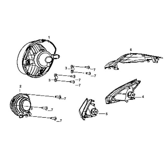 F 01 Head Light - Lance Cabo 200i Diagram