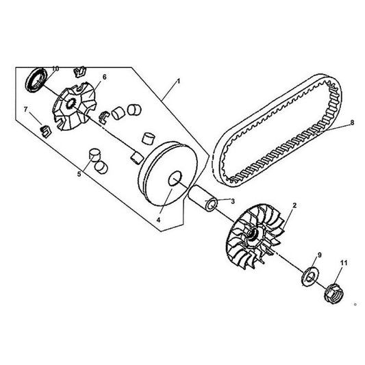 E 09 Moveable Drive Face Assembly - Lance Cabo 200i Diagram