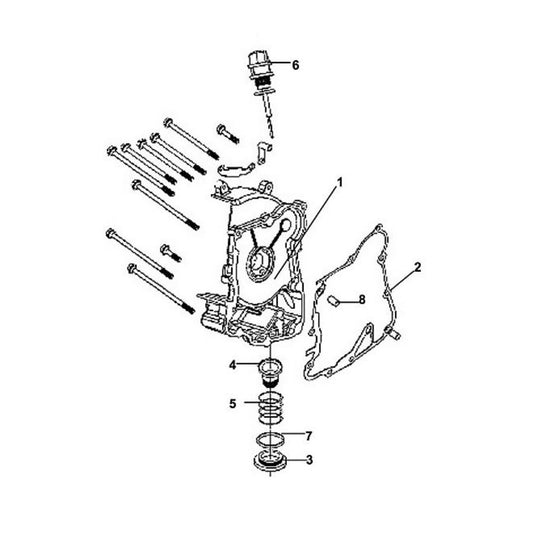 E-06 R. Crank Case Cover - Lance Cabo 200i Diagram