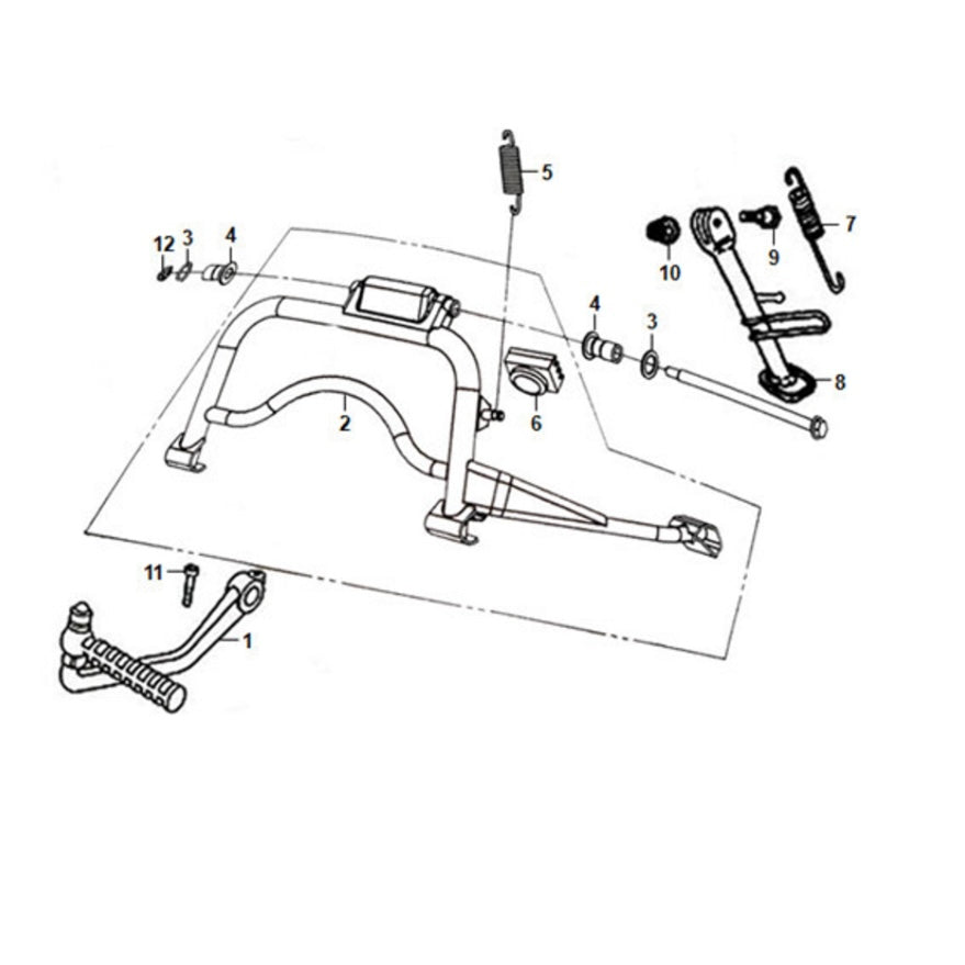F 17 Main Stand / Kick Starter Arm - Lance Cali Classic 125cc