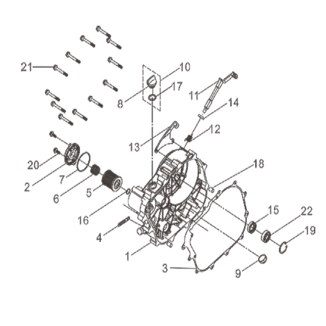 SYM Wolf CR 300 - R Crank Case Cover Gasket + Oil Filter