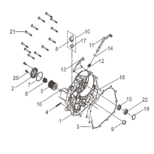 SYM Wolf CR 300 - R Crank Case Cover Gasket + Oil Filter