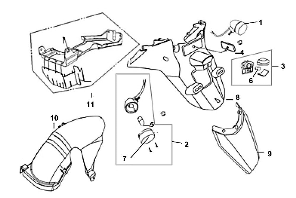 F 17 Rear Fender / Rear Inner Fender for Cabo 200i Gas Scooter