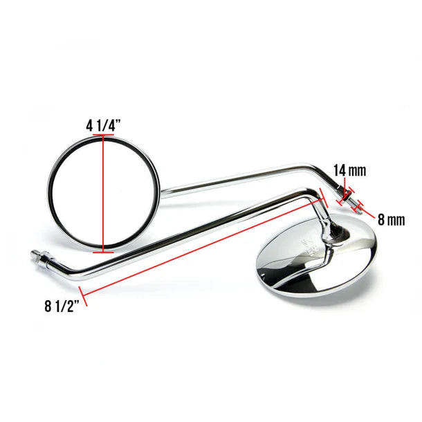 Genuine Buddy Long Chrome Mirror Set