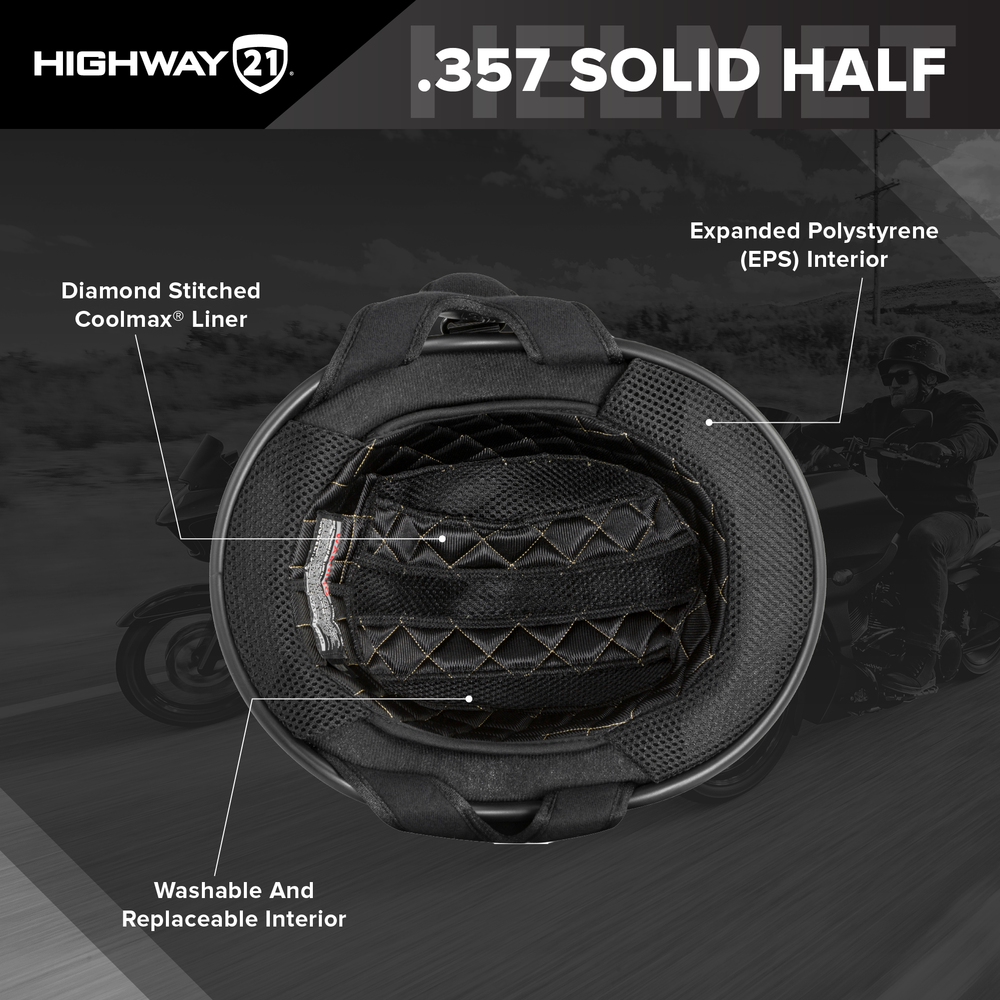 HIGHWAY 21 .357 SOLID HALF HELMET