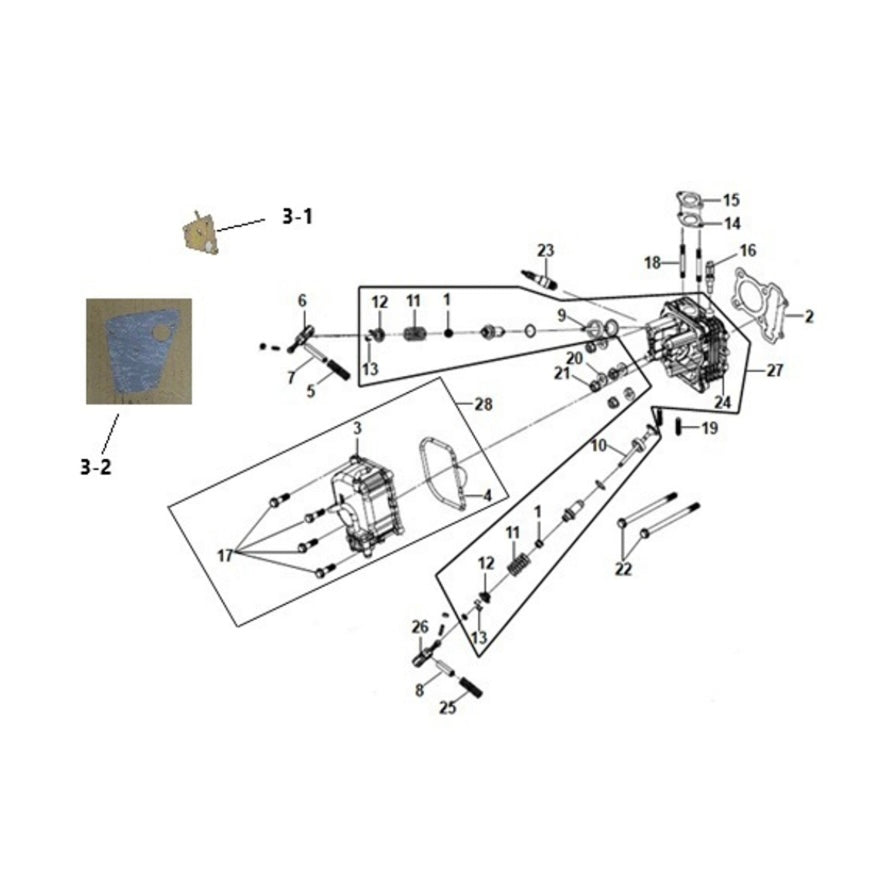 E 02 Cylinder Head - Cali Classic 200i