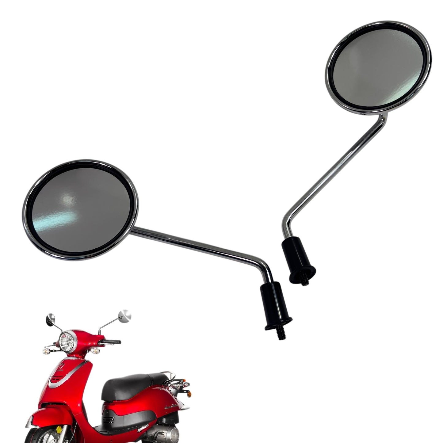 OEM Lance Havana Classic Chrome Mirror Set, Left & Right (50/125/150/200i)
