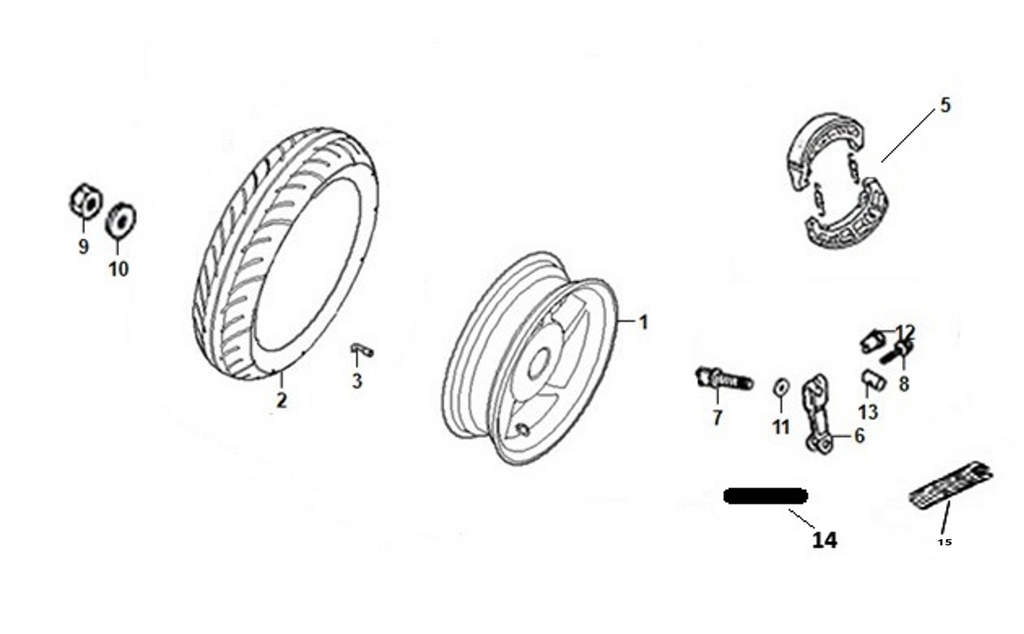F 11 Rear Wheel - Lance Cali Classic 125cc