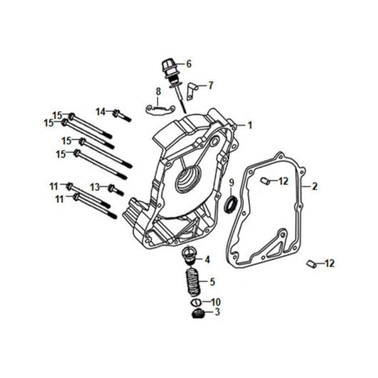 E 07 Right Crank Case Cover Diagram for Lance Havana Classic 125cc Gas Scooter