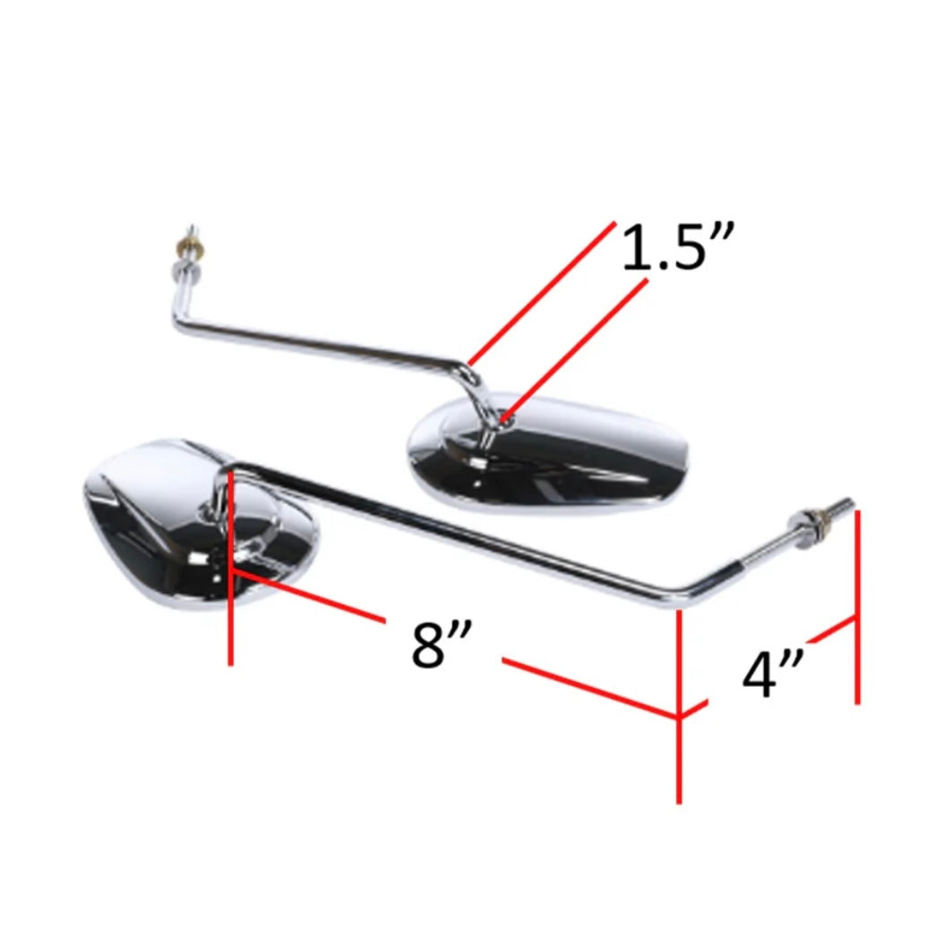 Prima Chrome Long Mirror Set for Royal Alloy GT & GP