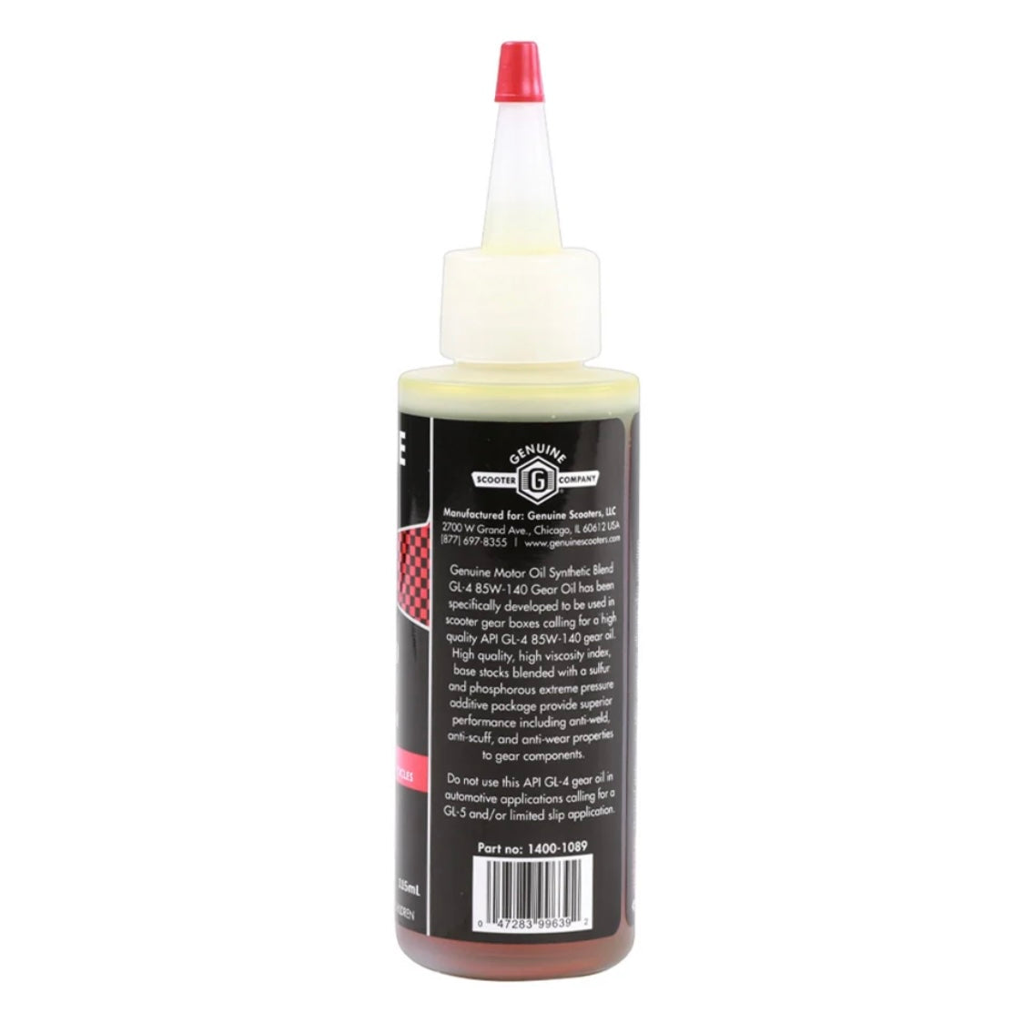 Genuine Gear Oil 85W-140 Replacement Bottle (115 ml) Synthetic Blend (Buddy, Buddy Kick, etc)
