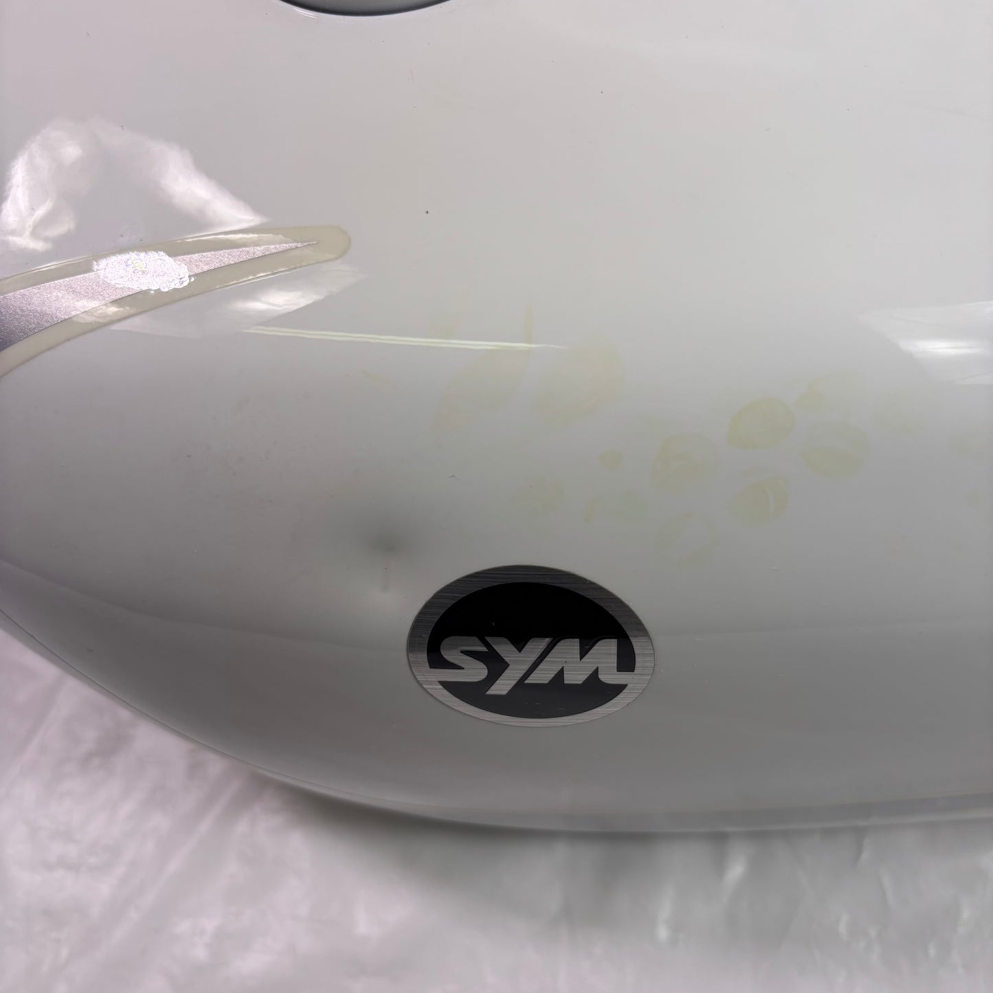 OEM SYM Wolf Classic 150 Motorcycle Gas Fuel Tank, White Original (NEW)