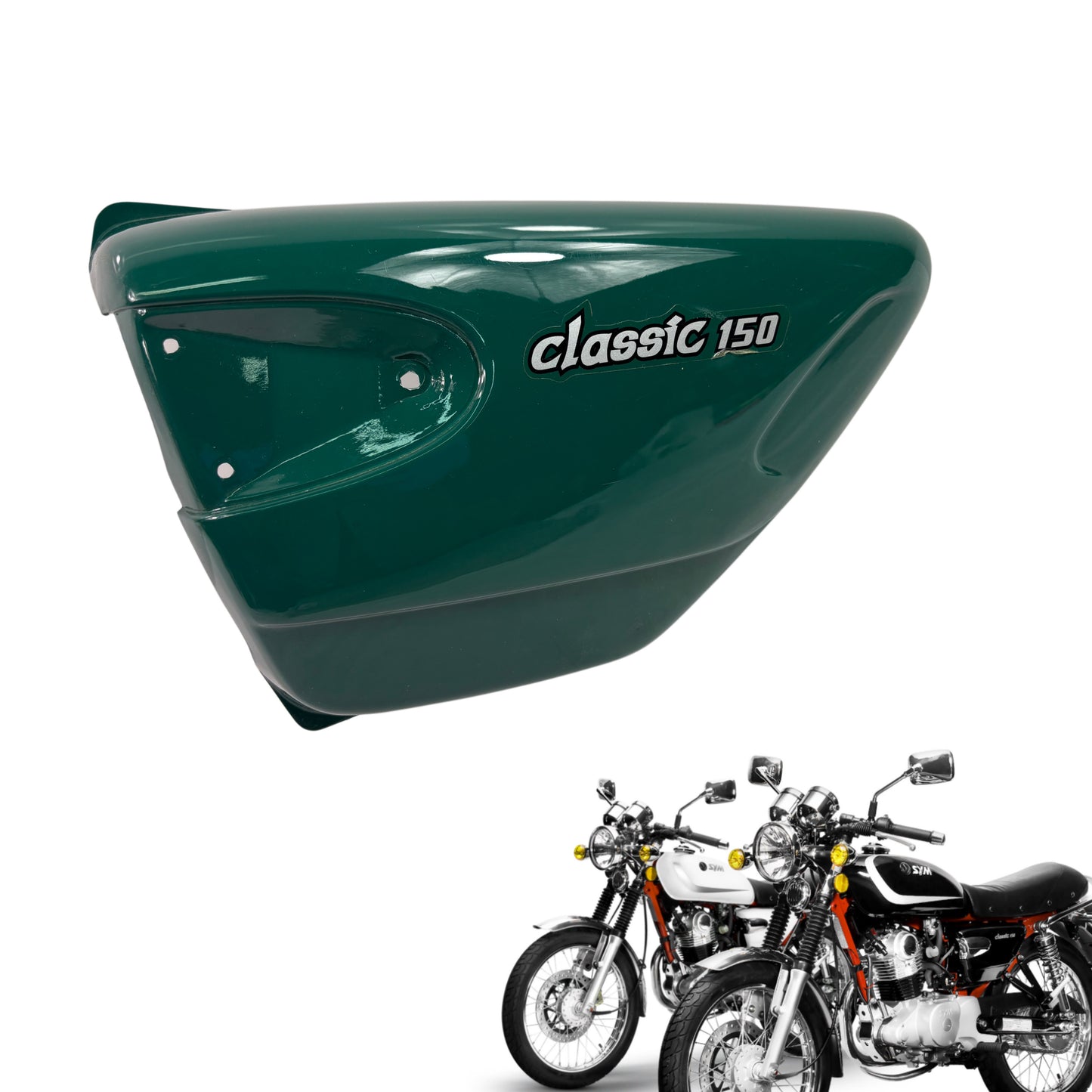 OEM Left Side Body Panel for SYM Wolf Classic 150cc Motorcycle, Green