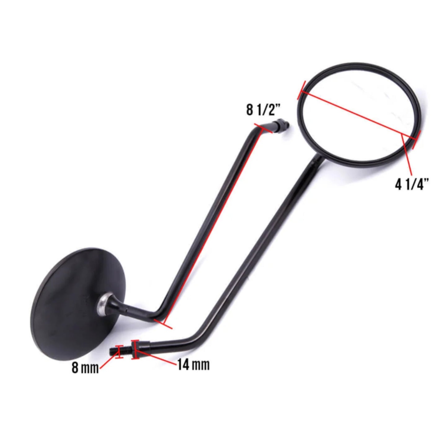 OEM Genuine Buddy Mirror Set, Black Finish. Left, Right 50/125/150/170i