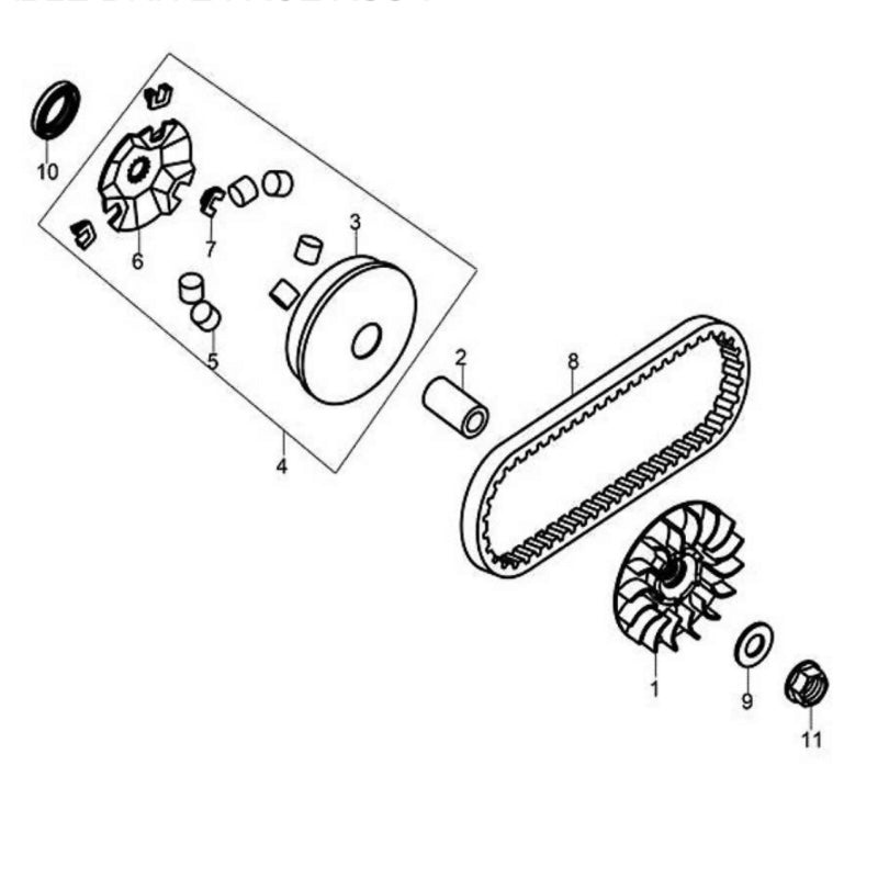 OEM SYM Jet 14 200i Scooter Drive Belt, Original Bando Replacement