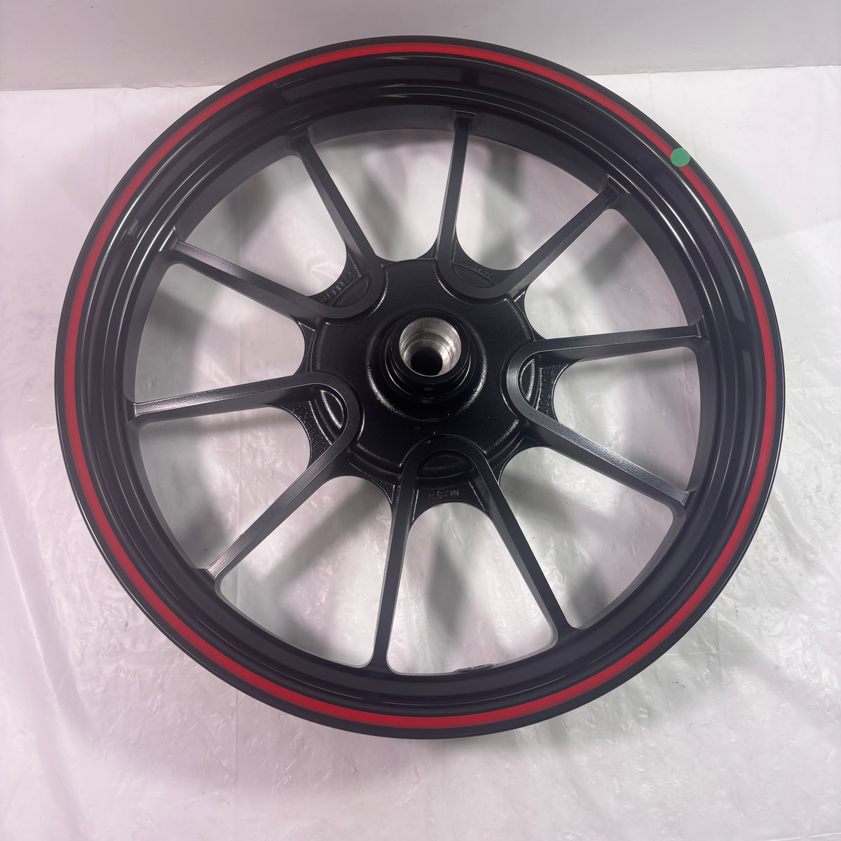 OEM SYM Wolf CR 300i Motorcycle Front Wheel Rim, Black w/ Red