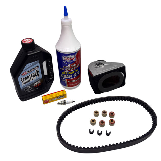 Lance 125cc Scooter Full Service Kit w/ Belt, Filter, Oil, Spark Plug. For Cali, Havana, Cabo, etc