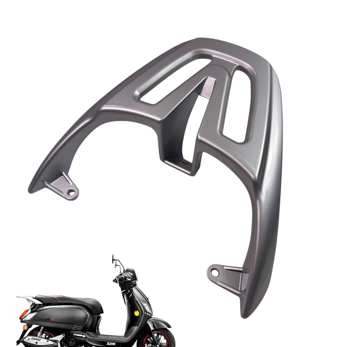 OEM SYM Fiddle III Scooter Rear Rack RR Carrier, Silver. New 81200-A2C-000