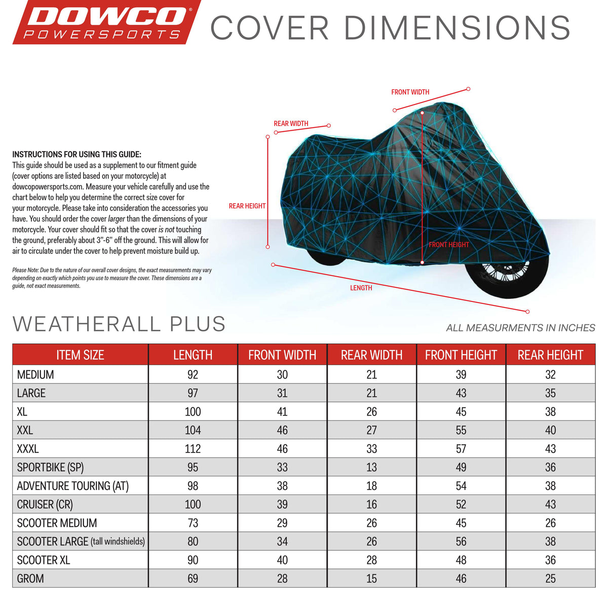 Dowco WeatherAll Plus Guardian Scooter Cover Large, Black. Moisture Guard, etc