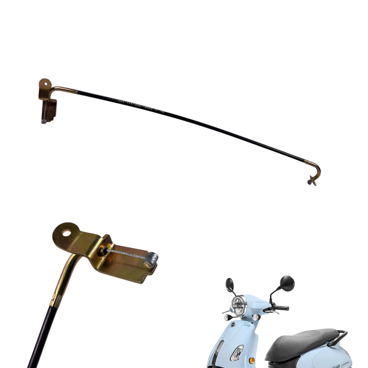 OEM SYM Fiddle 4 Scooter Fuel Gas Cap Lock Cable, 77245-XVA-0001
