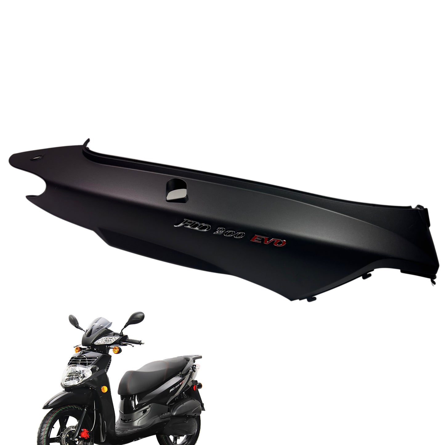 OEM SYM HD200 Evo Scooter Right Body Panel, Matte Black 8350G-HHR-000