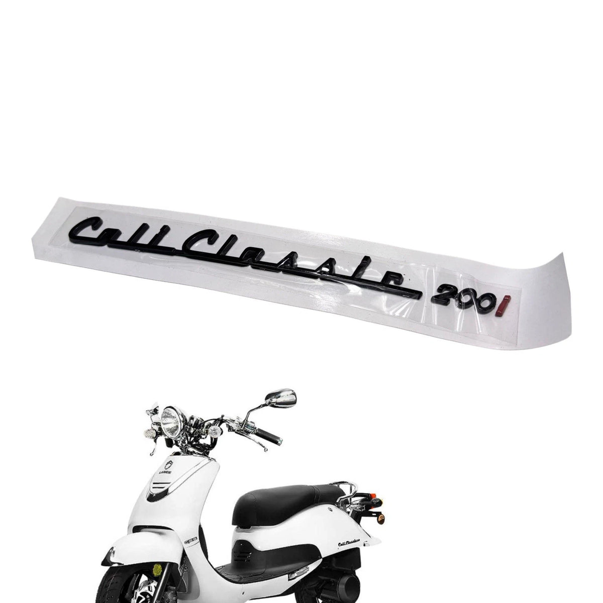 OEM Lance Cali Classic 200i Gas Scooter Decal Emblem, Black Body Panel Sticker