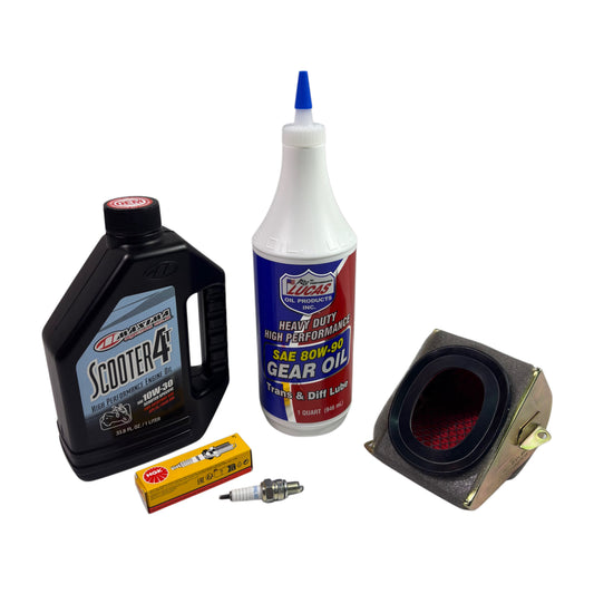 Lance 125/150/200i Scooter Tune Up Kit w/ Oil, Air Filter, Spark Plug, Gear Oil