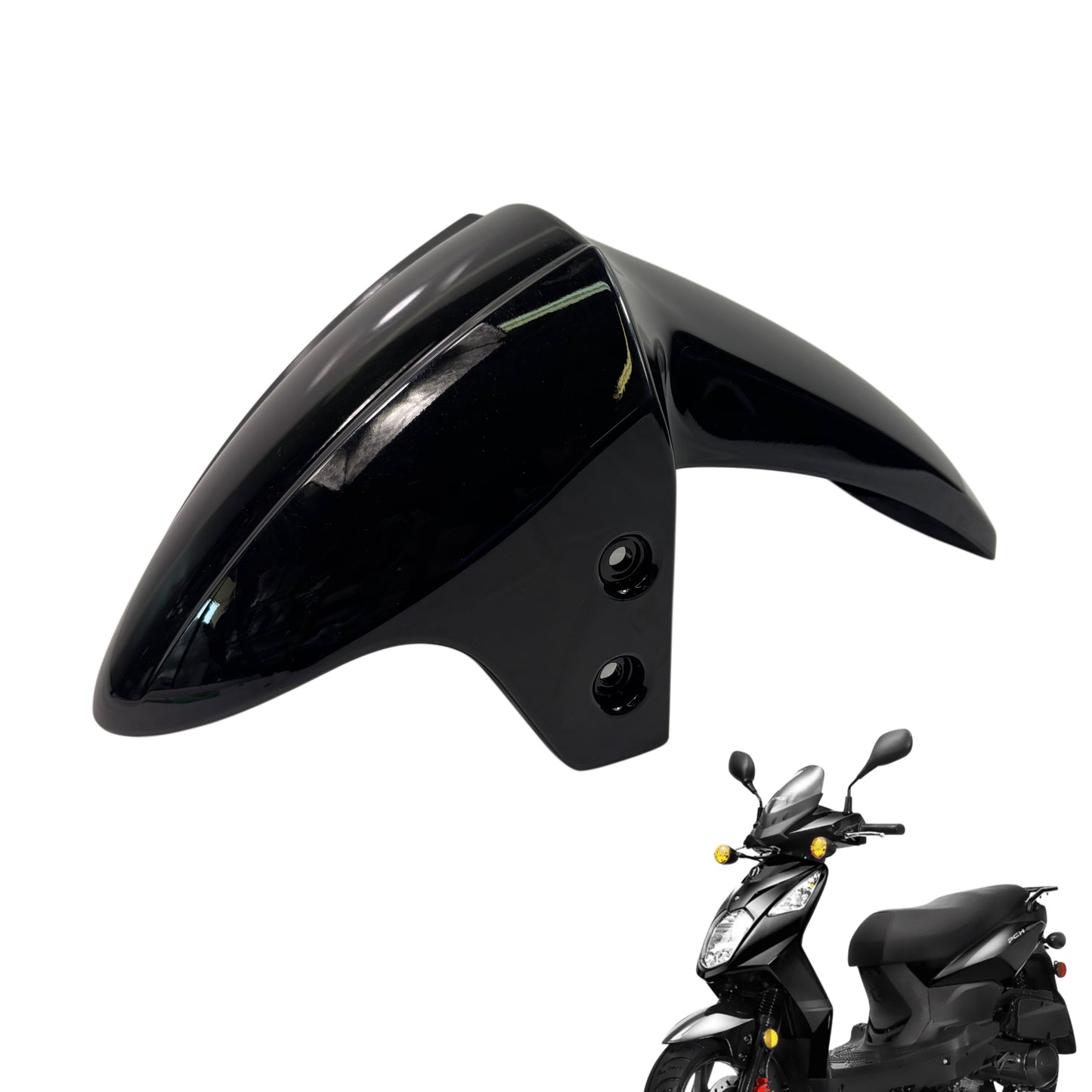 OEM Lance PCH 50/125/200i Scooter Front Fender, Gloss Black